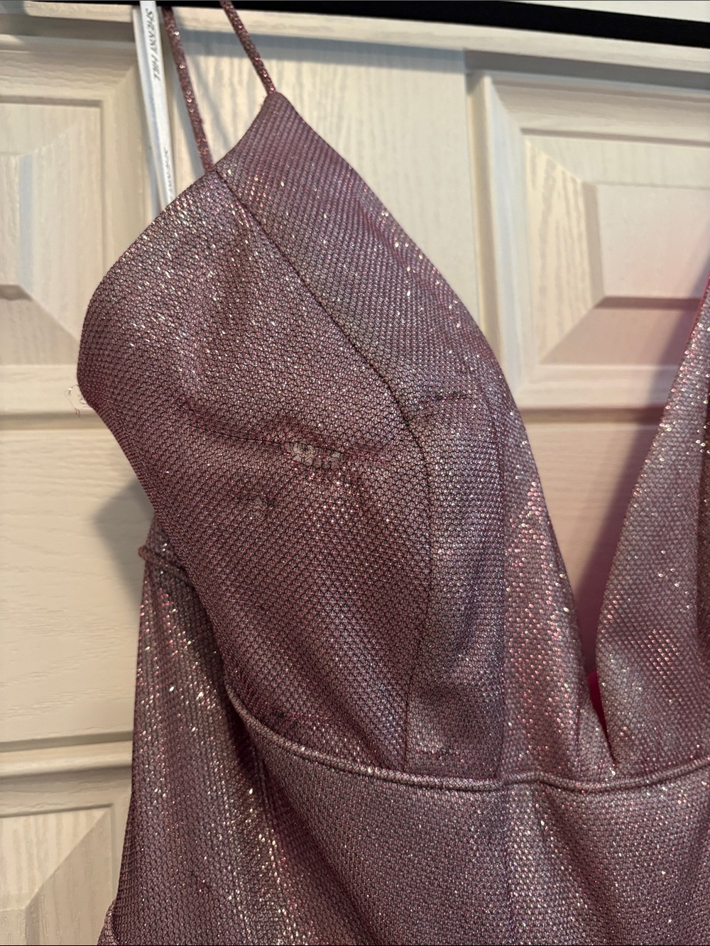 Sherri Hill Sparkling Dusty Rose A-Line Mini Dress - Picture 4 of 7